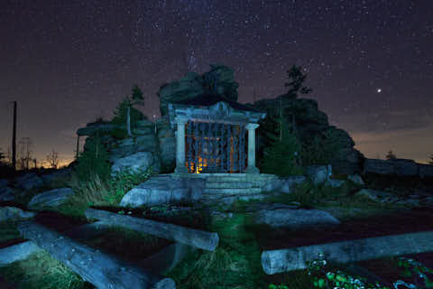 Gemeinde Neureichenau Landkreis Freyung-Grafenau Dreisesselberg Bischof Neumann Kapelle Nacht (Dirschl Johann) Deutschland FRG